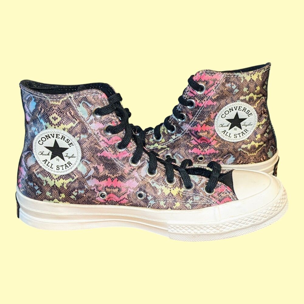 Converse Women's 8.5 Chuck 70 High Digital Daze Snakeskin Sneakers 570264C